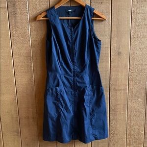 Theory Navy Sleeveless Midi Dress